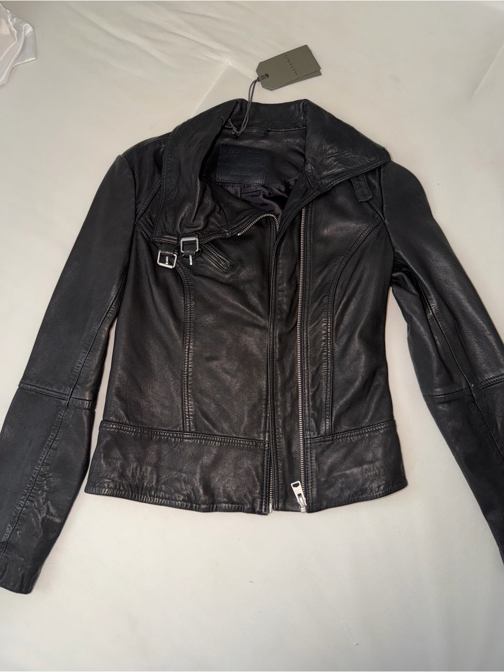 AllSaints Black Belvedere Biker leather Jacket